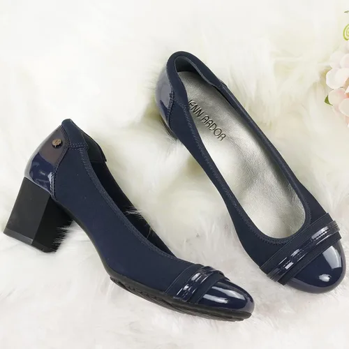 Vista 4 de JENN ARDOR Zapatos de tacón bajo con punta redonda cerrada, zapatos de vestir clásicos de media cuadrada, para boda, fiesta, oficina, 2 pulgadas