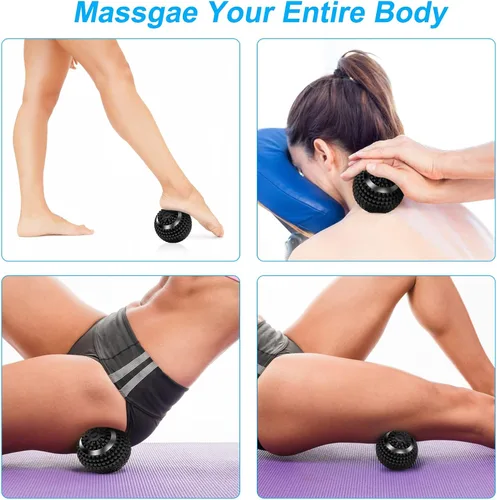Vista 4 de Uppye Masajeador de bola vibratoria, bola de lacrosse de alta intensidad de 4 velocidades, pelota de movilidad para recuperación de entrenamiento
