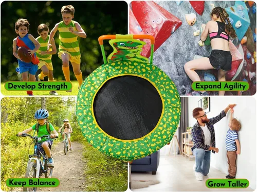 Vista 5 de Mini Trampolín Sin Espacios de 36" Trampolín para Niños Pequeños con Mango para Niños, Trampolín Pequeño para Niños de 36 pulgadas