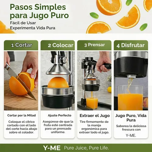 Vista 5 de Y-ME Exprimidor de hierro fundido, exprimidor manual de limón y prensa de cítricos, prensa comercial de jugo con colador de acero inoxidable Negro