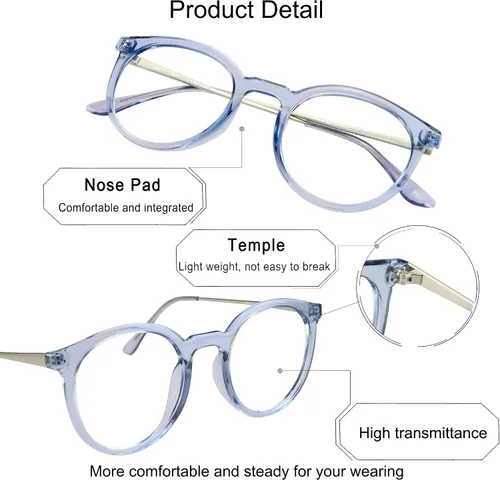 Vista 3 de Lentes de bloqueo de luz azul, antifatiga ocular, gafas de TV para mujer, antirreflejos