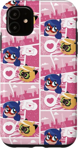 Vista 8 de Miraculous Ladybug Chibi Collection Mensaje para Cat Noir Funda para iPhone 17