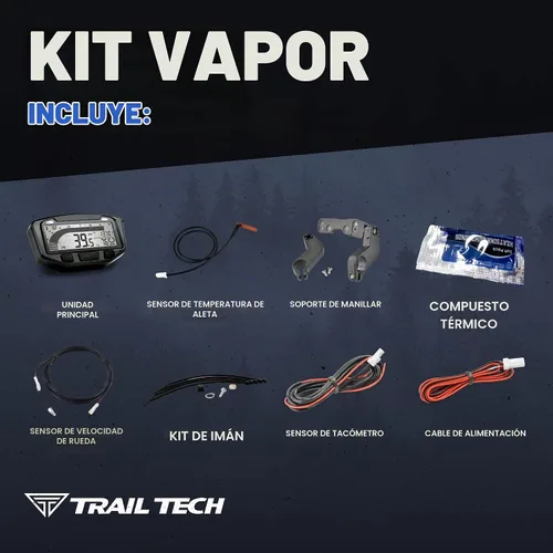 Vista 4 de Trail Tech 752-111 Kit de medidor de tacómetro digital de vapor, KTM Husqvarna 250 350 450 2016-2019