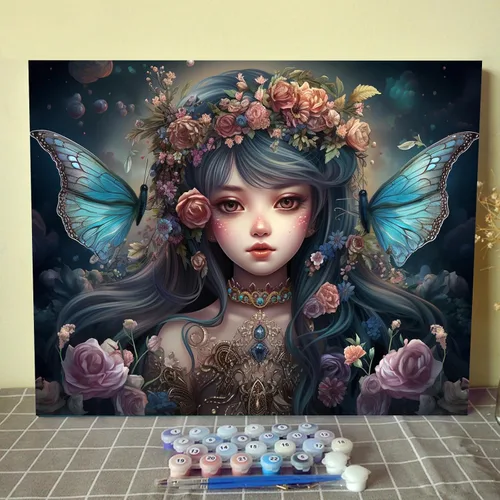 Vista 19 de Tucocoo Pintura de bebé durmiendo por número para adultos y niñas africanas, pintura por número para niños, estilo de moda, pintura moderna