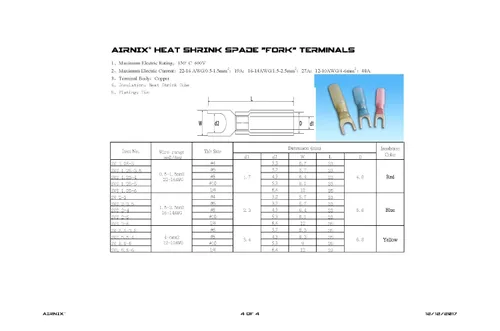 Vista 2 de HSSV1-5 Horquillas de terminal de espada, 100 piezas de conectores de alambre termorretráctil, kit de terminales eléctricos, impermeable, grado