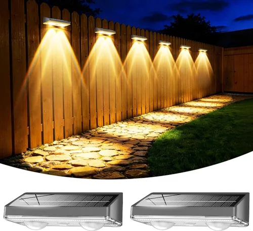 Vista 13 de Luces solares para valla al aire libre, paquete de 6 luces de valla Negro
