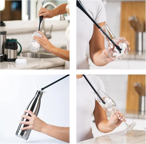 Vista 3 de Pequeños recambios: se seca dentro de botellas de agua estrechas, jarrones, copas de champán, decantadores, vasos delicados, reutilizables. La