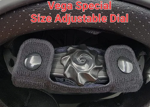 Vista 3 de Vega Warrior Casco de media cara para motocicleta con protector solar/Tamaño ajustable DOT Casco de calavera de media cara para bicicleta, crucero