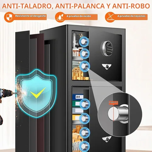 Vista 6 de Caja de seguridad digital resistente con compartimento oculto, resistente al fuego, resistente al agua de 9.5 pies cúbicos, resistente al agua