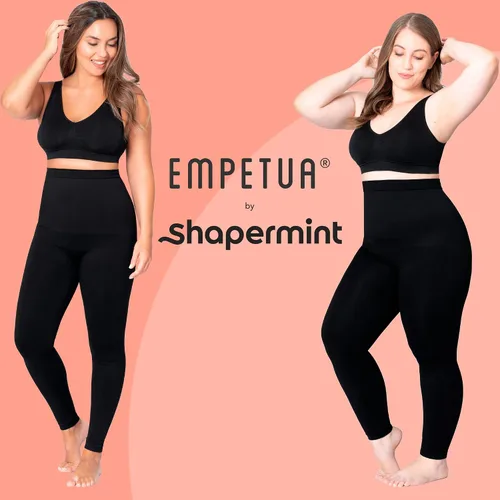 Vista 4 de Shapermint - Leggings moldeadores de compresión media de cintura alta para mujer
