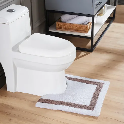 Vista 79 de Better Trends - Alfombra de baño 100% algodón reversible, altamente absorbente y lavable a máquina, suave, tapete de ducha para piso de baño