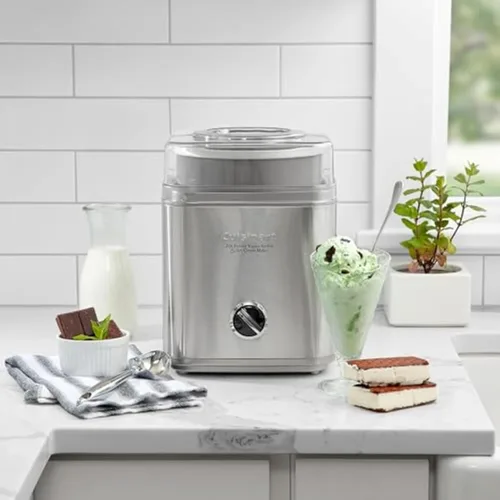 Vista 3 de Cuisinart - Máquina para hacer helados, totalmente automática, 2 cuartos de Cromo cepillado