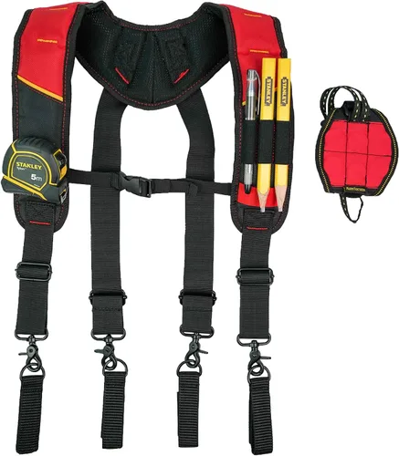 Vista 11 de KUNN Cinturón de herramientas con suspensión y pulsera magnética para carpintero, electricista, cinturón de herramientas, azul