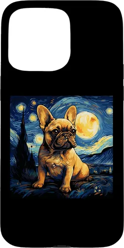 Vista 27 de Funda para iPhone 14 Pro Max Van Gogh Dog Bulldog francés