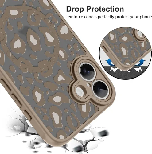 Vista 174 de KANGHAR - Funda compatible con iPhone 11, diseño de leopardo negro, textura de neumático antideslizante, a prueba de golpes, funda protectora