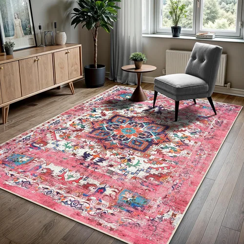 Vista 333 de GLN Rugs Traditional Collection - Alfombra de felpilla lavable a máquina, tradicional lavable, antideslizante, alfombra de felpilla de pelo corto