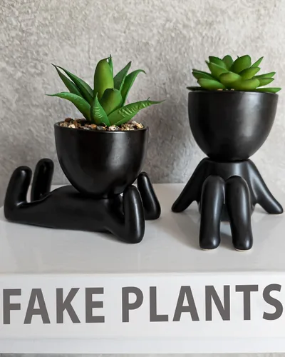 Vista 7 de Pequeña planta falsa decoración de oficina para mujer, decoración de escritorio, bonita decoración de oficina, decoración de plantas de oficina