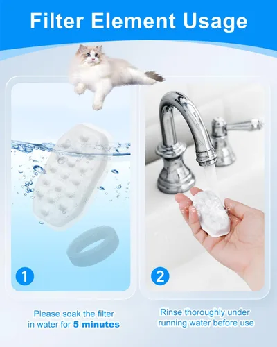 Vista 6 de Repuesto de filtro de fuente de agua para gatos compatible con Rellaty de acero inoxidable de 108 oz/3.2 L, dispensador automático de agua