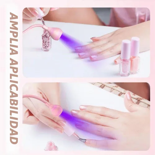 Vista 6 de Lámpara LED de manicura de uñas, lámpara de secado con cuello de cisne y abrazadera para uñas de gel, lámpara UV de cuello de cisne de 3 W, mini luz