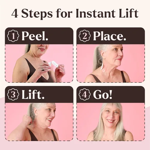 Vista 4 de Skinnies Instant Lifts - Cinta para el cuello, patentada y fabricada en Estados Unidos, suaviza las líneas y aprieta la piel suelta para un aspecto