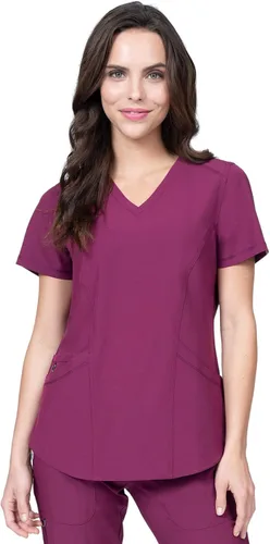 Vista 2 de Elements Select ES2936 - Conjunto de 7 bolsillos elástico en 4 direcciones con cuello en V y pantalones quirúrgicos para mujer