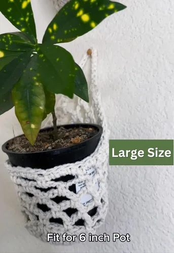 Vista 5 de Paquete de 2 Maceteros de Pared para Plantas de Interior, Colgador de Plantas de Macramé Macetero de Pared, Colgador de Plantas, Macetero Colgante