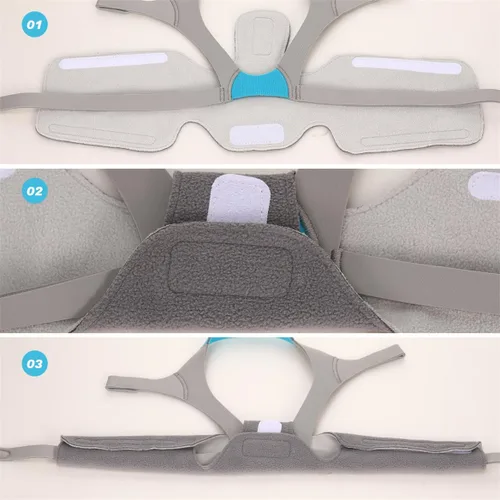Vista 3 de CPAP - Almohadilla para el cuello, cubierta de correa de forro polar, cubierta de correa de máscara CPAP, universal, reutilizable, para cara completa