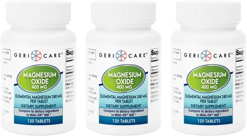 Vista 9 de GeriCare Suplemento de óxido de magnesio 240 mg de magnesio elemental, 120 tabletas, apoyo mineral esencial, promueve la salud vascular, la fuerza