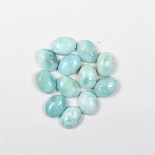 Vista 2 de Larimar natural Cabujón de larimar azul Piedras preciosas sueltas Fabricación de joyas