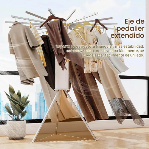Vista 5 de BOQORAD Trípode Tendedero de Secado de Ropa, Tendedero Plegable, (16 Postes de Aluminio), Tendederos de Pie, Tendedero de Secado de Lavandería