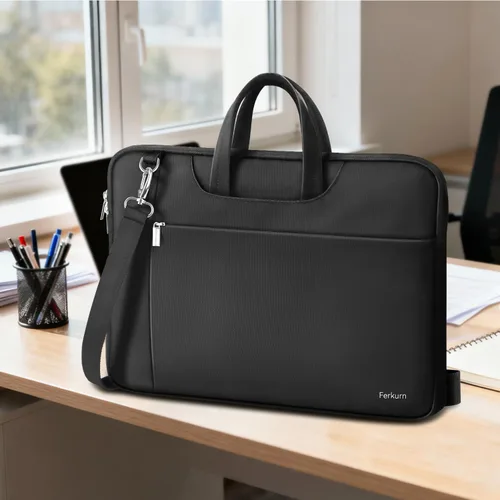 Vista 7 de Ferkurn Laptop Case Bag for Women Men Briefcase Messenger Bag, 15.6 16 Inch Negro