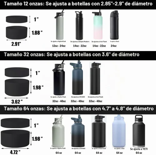 Vista 3 de Greant Funda protectora doble para botella de agua compatible con Hydro Flask, funda flexible de silicona compatible con funda Hydroflask, funda
