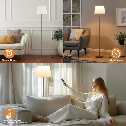 Vista 4 de Raexpectis Lámparas de pie mejoradas para sala de estar, lámpara de pie moderna con control remoto, colores regulables, temperatura