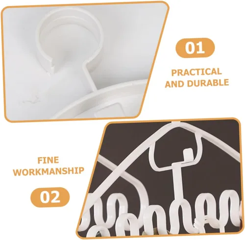 Vista 4 de CHILDWEET Jean Hanger - Percha para bufandas, 10 piezas, ondulada, PP, color blanco, antideslizante, estante de secado para rotar, ganchos