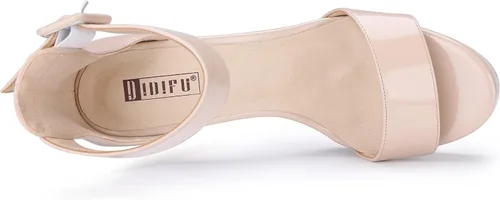 Vista 6 de IDIFU - Tacones de plataforma de 5pulgadas para mujer, sandalias Sabrina IN5 de tacón alto y grueso, correa de tobillo, zapatos sexis y elegantes