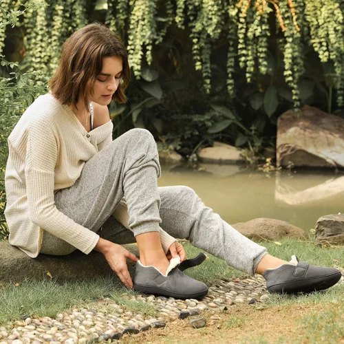 Vista 5 de Zizor Zapatos de casa ajustables Ivy para mujer para interiores y exteriores