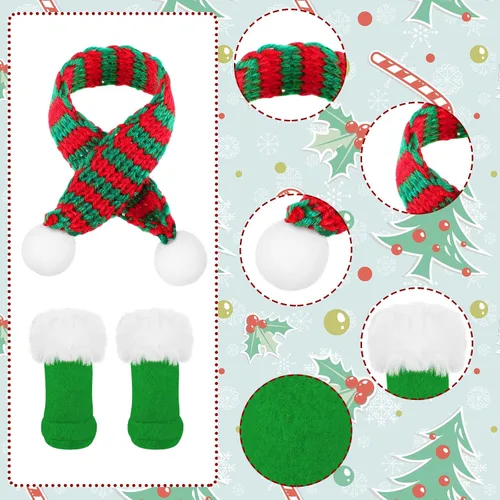 Vista 5 de Bencailor 9 piezas de ropa de Navidad para muñecas de 11.5 pulgadas, conjunto de ropa de invierno, accesorios incluyen suéter de Santa tejido
