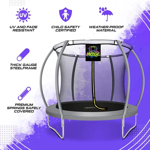 Vista 8 de Trampolín de 15 pies con red de recinto, trampolín para exteriores con red de seguridad para niños con escalera, trampolín para patio trasero de 6