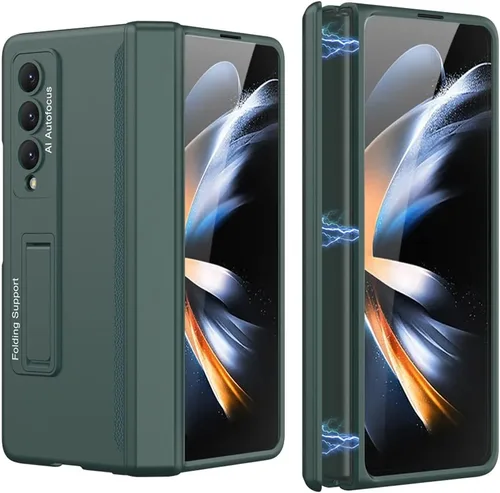 Vista 7 de Funda protectora para Samsung Galaxy Z Fold 4 5G con bisagra magnética con 3 modos de soporte ajustables, ultrafina de lujo, a prueba de golpes Negro