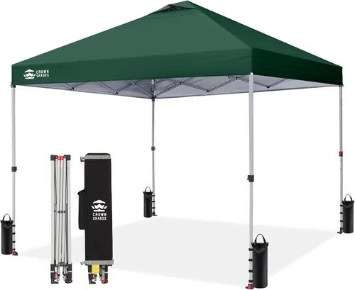 Vista 30 de CROWN SHADES Toldo desplegable de 8 x 8 pulgadas, tienda de campaña de playa con instalación CenterLok de un empuje, parasol fácil para exteriores