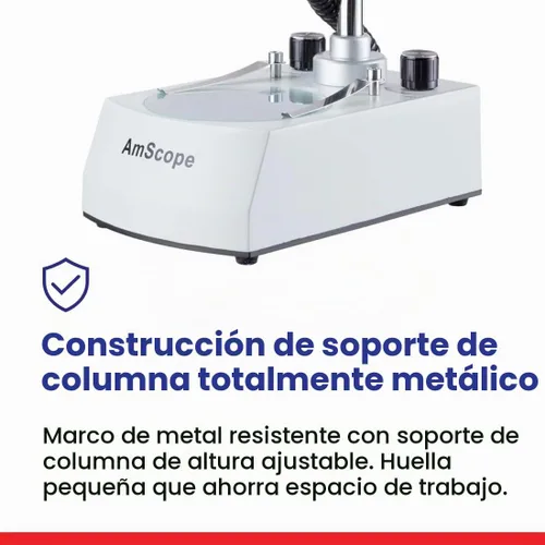 Vista 6 de AmScope Microscopio estéreo binocular compacto de múltiples lentes serie SE306 - 20X-40X aumento - Microscopio robusto montado hacia adelante