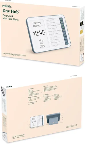 Vista 8 de Relish Day Hub - Reloj para demencia con gestor de tareas diarias, calendario digital de pantalla grande HD para personas mayores y personas