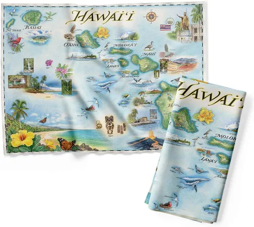 Vista 24 de Xplorer Maps 1000 Islands Map - Toalla decorativa de harina para cocina, 100% algodón, 18 x 24 pulgadas