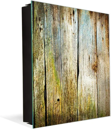 Vista 47 de Concept Crystal Gabinete decorativo de almacenamiento de llaves con tablero blanco de vidrio K10A: pestillo antiguo sin entrada