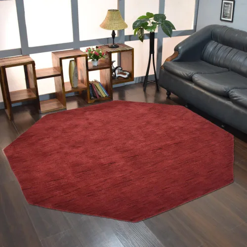 Vista 76 de Alfombras de área de lana anudadas a mano en telar, ecológicas - 10'x10', cuadradas, color aguamarina, diseño liso sólido, alfombras de área gruesas