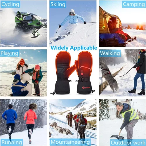 Vista 5 de Savior Heat Guantes para hombre y mujer, guantes eléctricos recargables, adecuados para el trabajo al aire libre, esquí, correr, senderismo, etc.