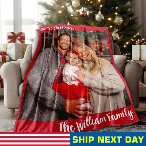 Vista 2 de Yofair envía al día siguiente, manta personalizada con foto, regalos personalizados para mamá, papá, manta con foto personalizada, regalos