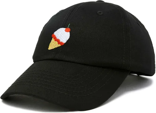 Vista 4 de DALIX - Gorra de béisbol de sarga de algodón con bordado de helado