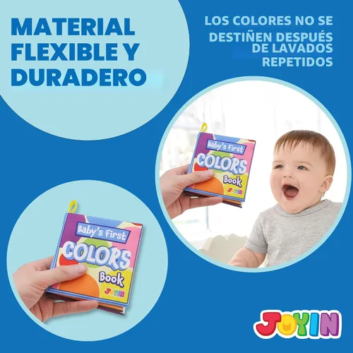 Vista 3 de JOYIN 12 libros de baño, tela no tóxica, libros de tela suave arrugada, impermeables, para bañera y piscina y educación temprana, primeros juguetes