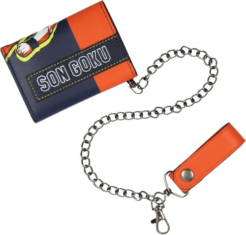 Vista 4 de Dragon Ball Z Anime Son Goku Tri-Fold Snap Cierre Cartera de cadena